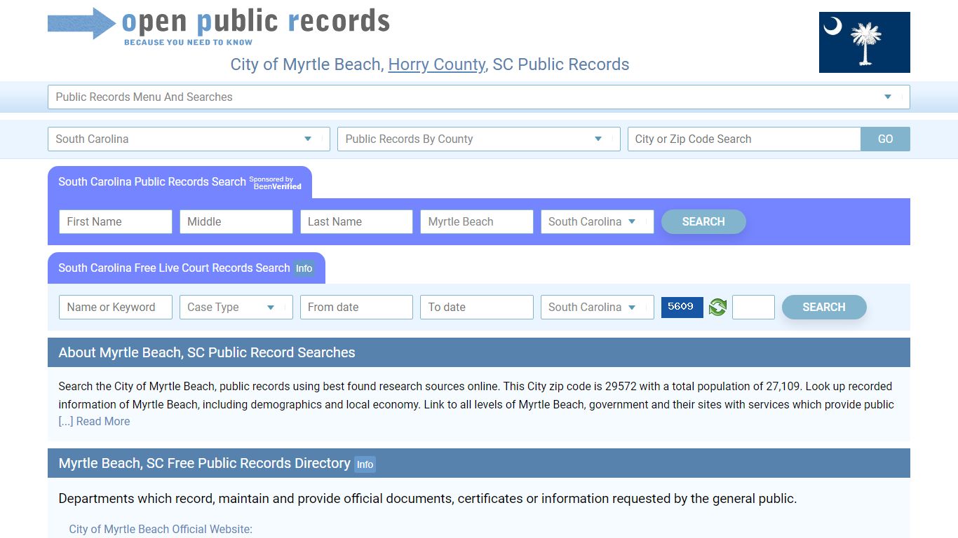 Myrtle Beach, SC Free Public Records | Criminal | Arrests | Court Search