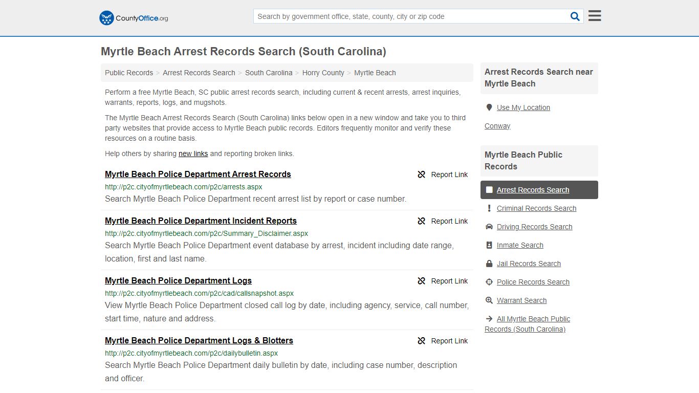Arrest Records Search - Myrtle Beach, SC (Arrests & Mugshots)